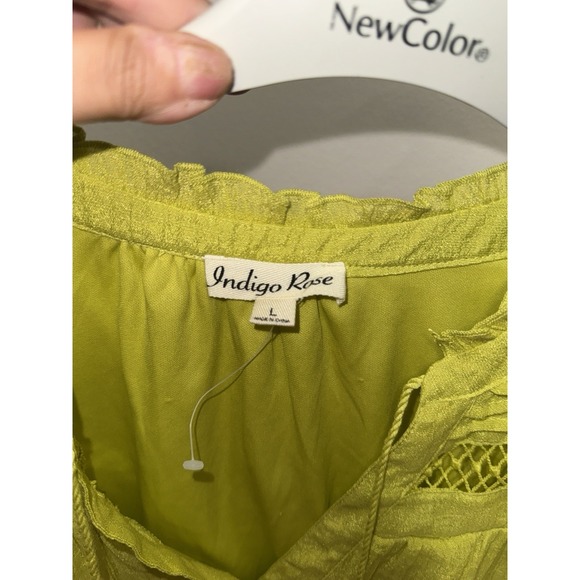 Indigo Rose lime green midi dress L(with imperfections) read description - Picture 5 of 16